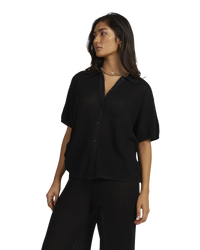 The RVCA Womens Fade Holiday Shirt in Black