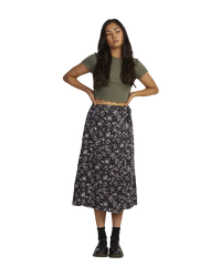 The RVCA Womens Wrapped Annika Skirt in RVCA Black