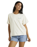 The RVCA Womens Out Back Cuffed T-Shirt in Unbleached