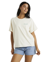 The RVCA Womens Out Back Cuffed T-Shirt in Unbleached