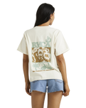 The RVCA Womens Out Back Cuffed T-Shirt in Unbleached