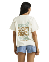 The RVCA Womens Out Back Cuffed T-Shirt in Unbleached