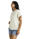 The RVCA Womens Out Back Cuffed T-Shirt in Unbleached