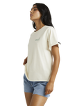 The RVCA Womens Out Back Cuffed T-Shirt in Unbleached