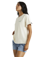 The RVCA Womens Out Back Cuffed T-Shirt in Unbleached