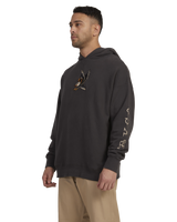 The RVCA Mens Krak Eagle Hoodie in Washed Black