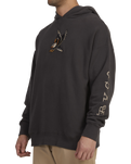 The RVCA Mens Krak Eagle Hoodie in Washed Black