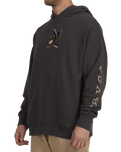 The RVCA Mens Krak Eagle Hoodie in Washed Black