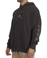 The RVCA Mens Krak Eagle Hoodie in Washed Black