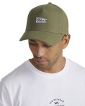 The RVCA Mens Pennants Pinched Snapback Cap in Surplus