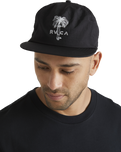 The RVCA Mens Pommier Palm Clipback Cap in Black