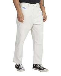 The RVCA Mens Painters Trousers in Eggshell