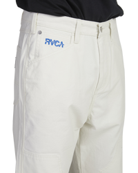 The RVCA Mens Painters Trousers in Eggshell