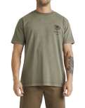 The RVCA Mens Pommier Palms T-Shirt in Olive