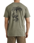 The RVCA Mens Pommier Palms T-Shirt in Olive