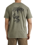 The RVCA Mens Pommier Palms T-Shirt in Olive