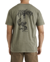 The RVCA Mens Pommier Palms T-Shirt in Olive