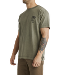 The RVCA Mens Pommier Palms T-Shirt in Olive