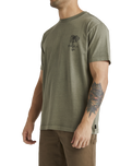 The RVCA Mens Pommier Palms T-Shirt in Olive