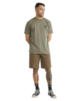 The RVCA Mens Pommier Palms T-Shirt in Olive