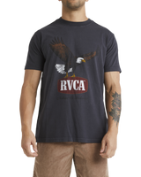 The RVCA Mens Hawk Eye T-Shirt in Washed Black