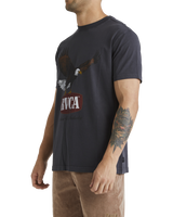 The RVCA Mens Hawk Eye T-Shirt in Washed Black