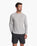 The Vuori Mens Waffle Crew Top in Light Heather Grey