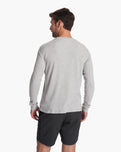 The Vuori Mens Waffle Crew Top in Light Heather Grey