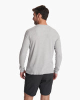 The Vuori Mens Waffle Crew Top in Light Heather Grey