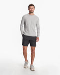 The Vuori Mens Waffle Crew Top in Light Heather Grey