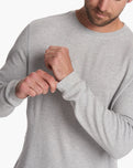 The Vuori Mens Waffle Crew Top in Light Heather Grey