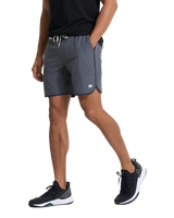 The Vuori Mens Banks Shorts in Charcoal Engineered Stripe