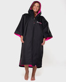 The Dryrobe Advance Short Sleeved in Black & Pink