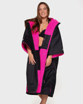 The Dryrobe Advance Short Sleeved in Black & Pink