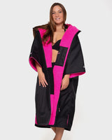 The Dryrobe Advance Short Sleeved in Black & Pink