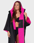 The Dryrobe Advance Short Sleeved (2022) in Black & Pink