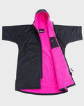 The Dryrobe Advance Short Sleeved in Black & Pink