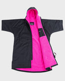 The Dryrobe Advance Short Sleeved in Black & Pink