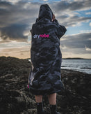 The Dryrobe Advance Long Sleeved in Black Camo & Pink