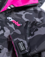 The Dryrobe Advance Long Sleeved in Black Camo & Pink