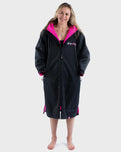 The Dryrobe Advance Long Sleeved in Black & Pink