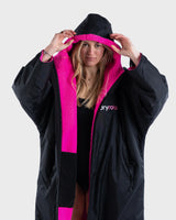 The Dryrobe Advance Long Sleeved in Black & Pink