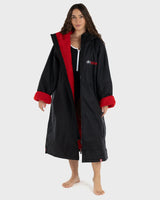 The Dryrobe Advance Long Sleeved Dryrobe in Black & Red