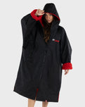 The Dryrobe Advance Long Sleeved Dryrobe in Black & Red