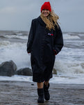 The Dryrobe Advance Long Sleeved Dryrobe in Black & Red