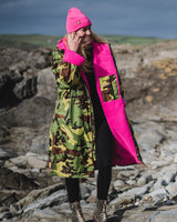 The Dryrobe Advance Long Sleeved (2022) in Camo & Pink