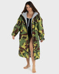 The Dryrobe Advance Long Sleeved Dryrobe in Camo & Grey