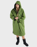 The Dryrobe Advance Long Sleeved Dryrobe in Dark Green & Black