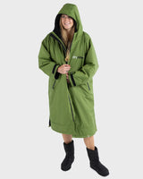 The Dryrobe Advance Long Sleeved Dryrobe in Dark Green & Black