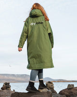 The Dryrobe Advance Long Sleeved Dryrobe in Dark Green & Black